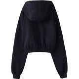 JONEN - Cropped Sweater - Antraciet - Met Rits en Capuchon - Voor Meisjes