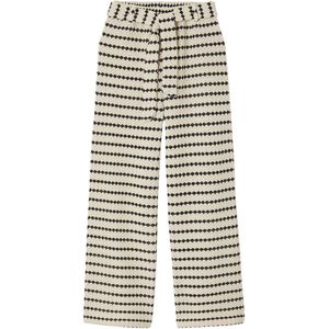 JONEN - Wijde Sweater - Zwart - Gestreept - Fantasie Breisel