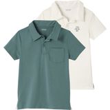 Set van 2 - Polo's - Blauwgroen - Korte Mouwen - Jongens