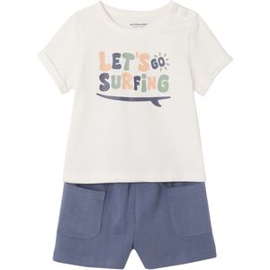 Vertbaudet - T-shirt met Print + Korte Broek - Baby - 100% Biologisch Katoen