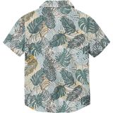 Jongenshemd - Groen - Bedrukt - Korte Mouwen - Exotisch Bladmotief