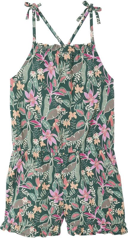 Gestreept Jurkje - Groen - Met Schouderbandjes - Voor Meisjes