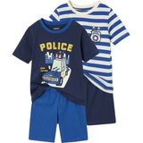 Set van 2 Pyjamashorts - Koningsblauw - Politiethema - Voor Jongens