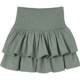 Strokenrok - Saliegroen - Met Ruches en Smokwerk aan de Taille