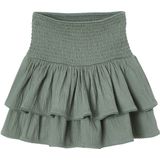 Strokenrok - Saliegroen - Met Ruches en Smokwerk aan de Taille