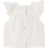 Effen Blouse - Ecru - Korte Mouwen - Ruches