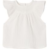 Effen Blouse - Ecru - Korte Mouwen - Ruches