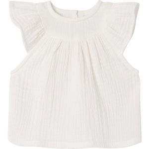 Effen Blouse - Ecru - Korte Mouwen - Ruches