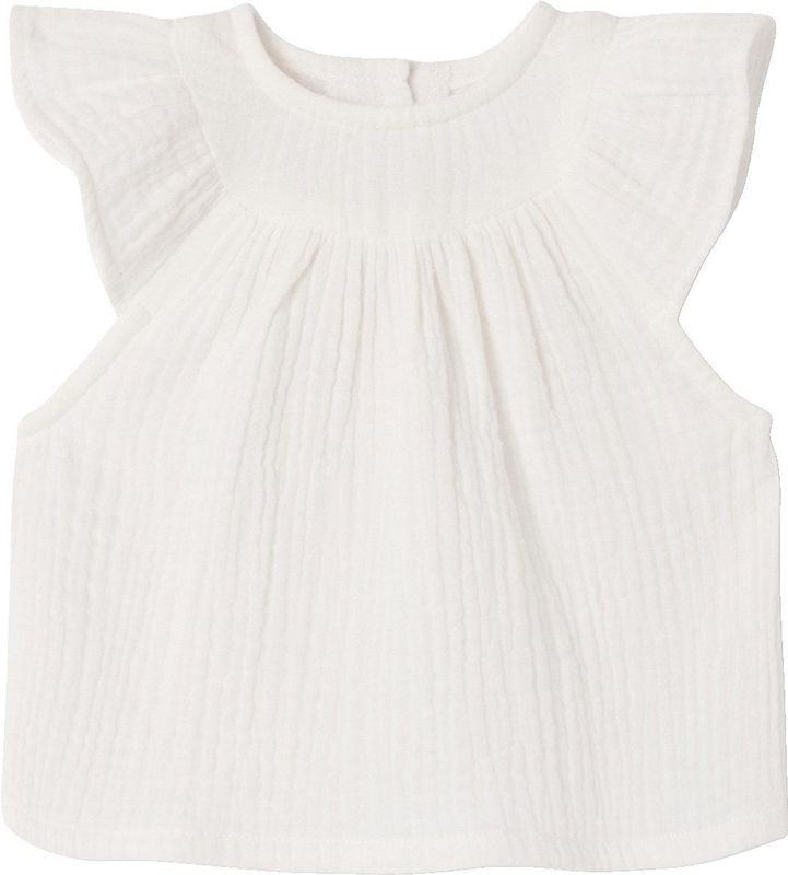 Effen Blouse - Ecru - Korte Mouwen - Ruches