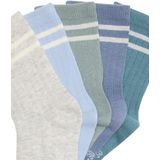 Set van 5 Paar Geribbelde Sokken - Marineblauw - Voor Jongens
