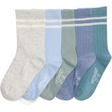 Set van 5 Paar Geribbelde Sokken - Marineblauw - Voor Jongens