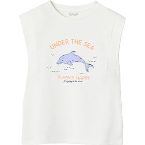 Vertbaudet - Meisjesshirt - Paradijsvogelmotief - Ronde Hals - Schoudermouwen