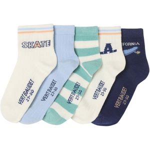 Set van 5 Paar Sokken - Hemelsblauw - US Skate - Jongenssokken