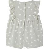 Babyromper Basics met geruite mouwtjes groengrijs
