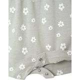 Babyromper Basics met geruite mouwtjes groengrijs