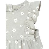 Babyromper Basics met geruite mouwtjes groengrijs