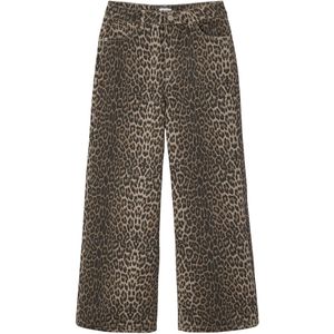 JONEN - Wijde Meisjessweater - Beige - Luipaardprint