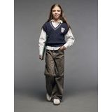 JONEN - Wijde Meisjessweater - Beige - Luipaardprint