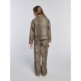 JONEN - Wijde Meisjessweater - Beige - Luipaardprint
