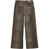 JONEN - Wijde Meisjessweater - Beige - Luipaardprint