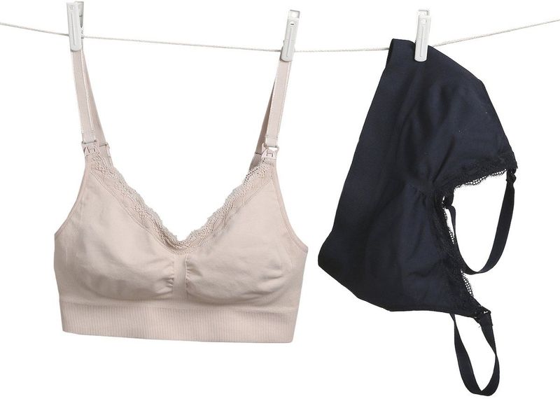 Vertbaudet Set van 2 Naadloze Kant Bh's - Zwart - Katoen