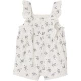 Rompertje - Ceremonie-rompertje - Wit - 100% Katoen - Met Ruches en Gedrukte Bloemenmotieven