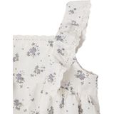 Rompertje - Ceremonie-rompertje - Wit - 100% Katoen - Met Ruches en Gedrukte Bloemenmotieven