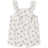 Rompertje - Ceremonie-rompertje - Wit - 100% Katoen - Met Ruches en Gedrukte Bloemenmotieven