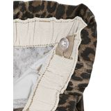 Wijde 'paperbag' meisjesbroek met luipaardprint beige