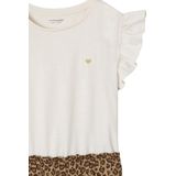 Vertbaudet - Meisjesjurk - Beige - 2-in-1 Effect - Katoen