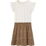 Vertbaudet - Meisjesjurk - Beige - 2-in-1 Effect - Katoen