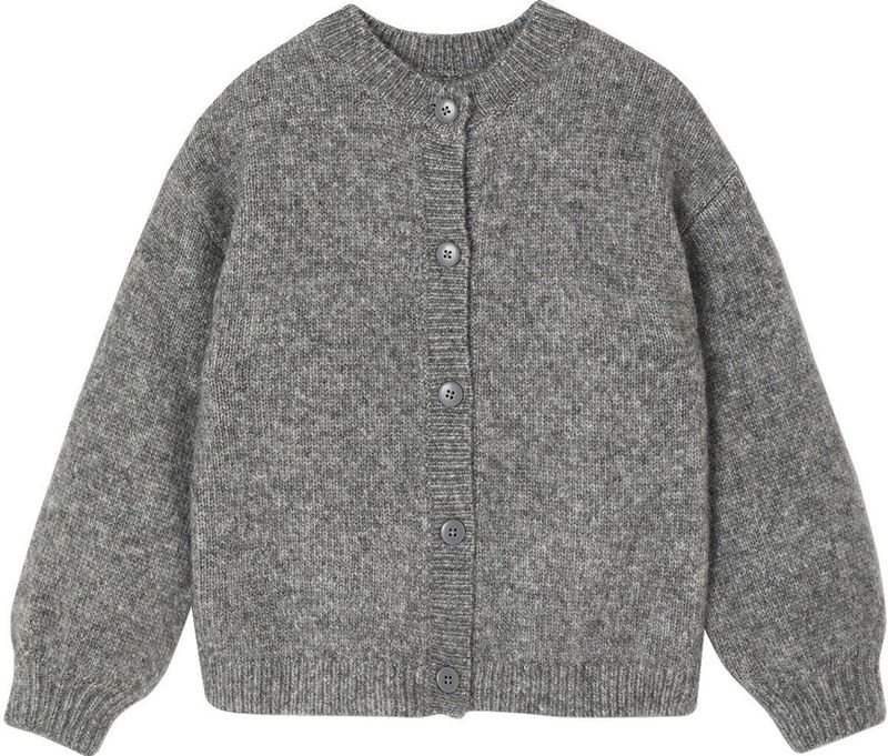 Meisjesvest - Gemêleerd Grijs - Schuimbreiwerk