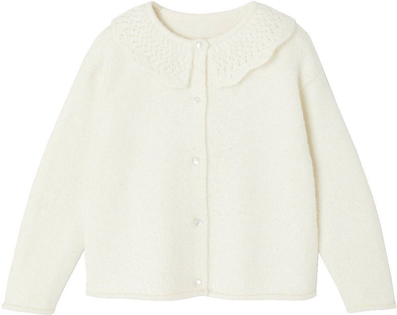 Vesten - Ecru - Vest met Sierkraag en Opengewerkte Details voor Meisjes