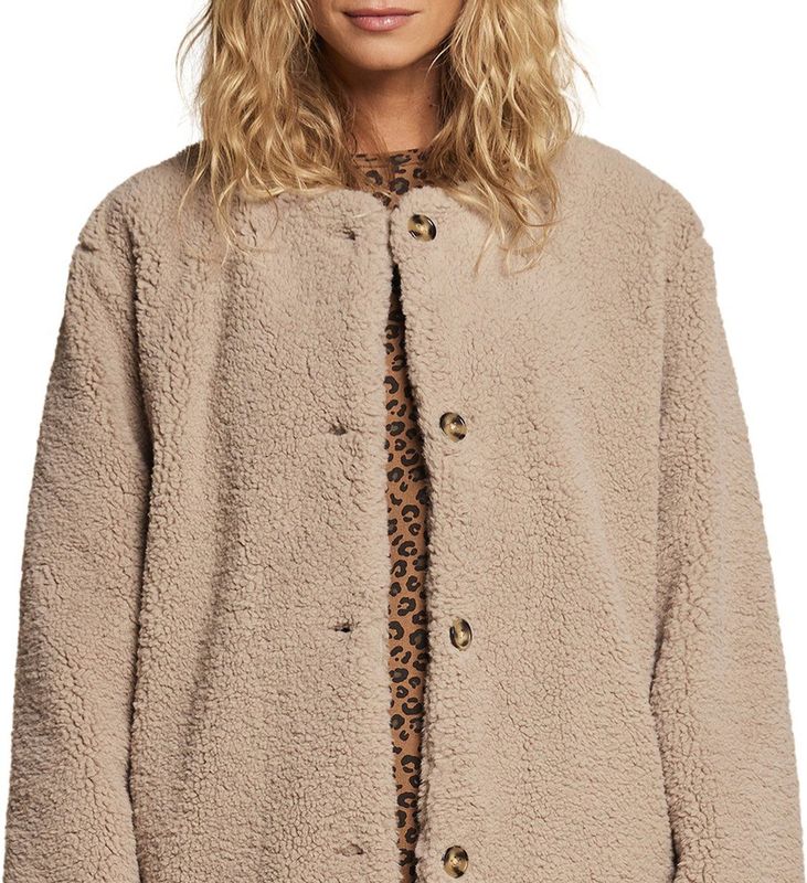 ENVIE DE FRAISE - Sherpa Jas - Taupe - Capsule Moeder-Dochter - Met Luipaardvoering