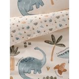 Dekbedovertrekset - Ecru - Minisaurus - Baby Dekbedovertrek met Kussensloop