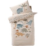 Dekbedovertrekset - Ecru - Minisaurus - Baby Dekbedovertrek met Kussensloop