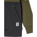 Sportieve Sweater - Jongens - Colourblock Effect - Met Rits en Capuchon - Joggingstof