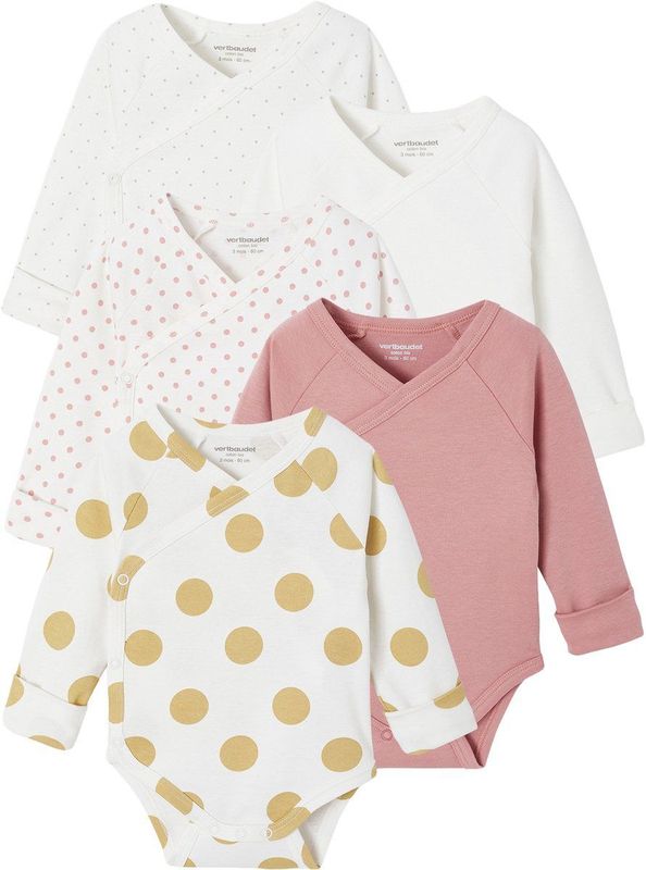 Vertbaudet - Set van 5 Evolutieve Body's - Katoen - Met Stippen
