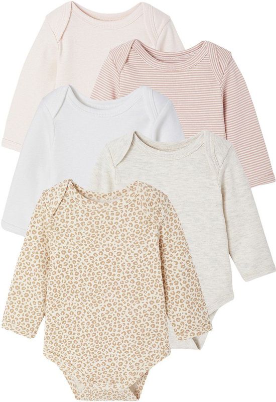 Set van 5 Body's - Saliegroen - Amerikaanse Opening - Voor Pasgeborenen