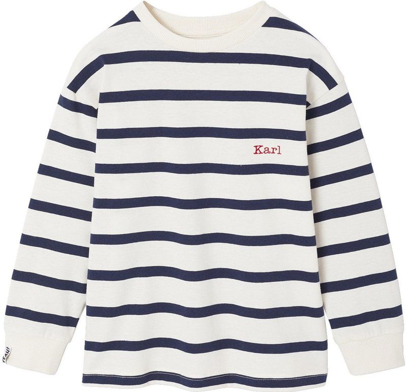 T-shirt - Ecru - Gestreept - Lange Mouwen - Voor Jongens