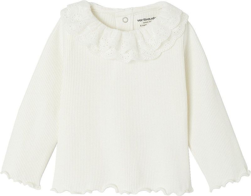 Vertbaudet - T-shirt - Geborduurde Kraag - Baby - Lange Mouwen