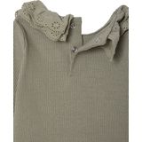 T-shirt - Ecru - Baby - Lange Mouwen - Geborduurde Kraag