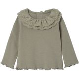 T-shirt - Ecru - Baby - Lange Mouwen - Geborduurde Kraag