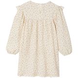 Bloemenjurk van katoenen gaas voor meisjes ecru
