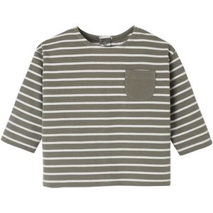 Gestreept T-shirt - Kaki - Baby - Lange Mouwen