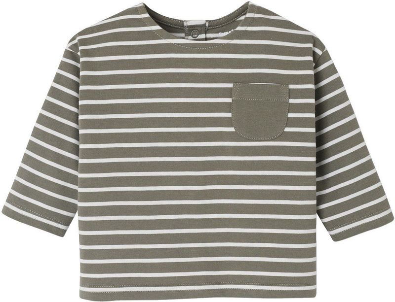 Gestreept T-shirt - Kaki - Baby - Lange Mouwen