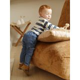 T-shirt - Gestreept - Grijsblauw - Polo - Lange Mouwen - Baby