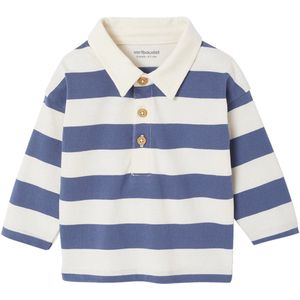 T-shirt - Gestreept - Grijsblauw - Polo - Lange Mouwen - Baby