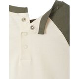 T-shirt - Kaki - Baby - Lange Mouwen - Geplaatste Print Aan De Voorkant