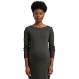 Vertbaudet - Lange Zwangerschapsjurk - Antraciet - Geribbelde Tricot